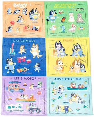 Jay Franco Bluey Early Education Learning Children Kids 60" x 90" Plush Blanket